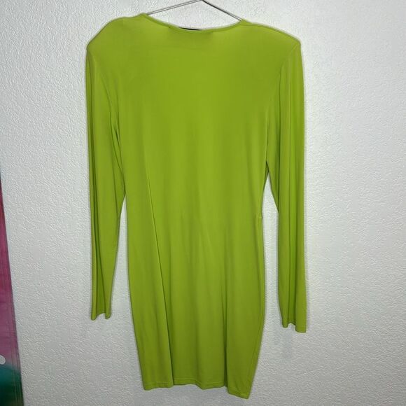 New GAUGE81 Krasnodar Draped Mini Dress Lime Green Medium - Picture 6 of 14